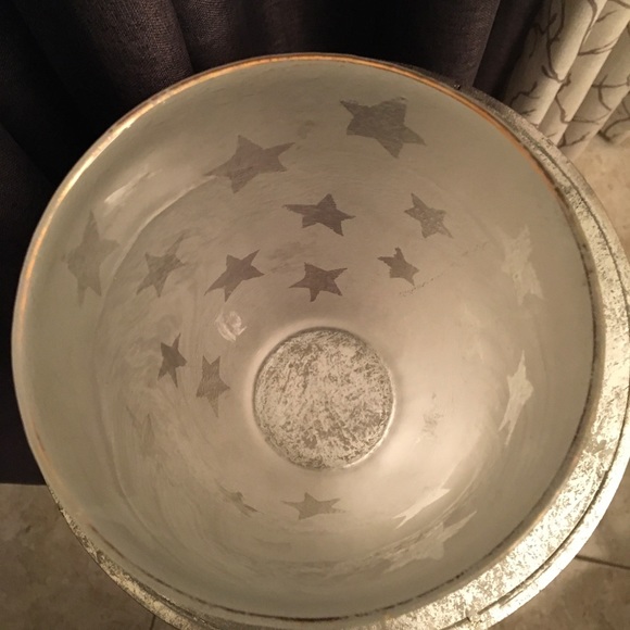 Frosted Star Repurposed Glass Vase w/Gold Trim - Picture 3 of 4